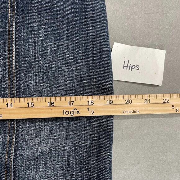 Apt 9 Womens Size 12 Blue Jean Straight Stretch Button Up Denim Skirt Western - Picture 8 of 9